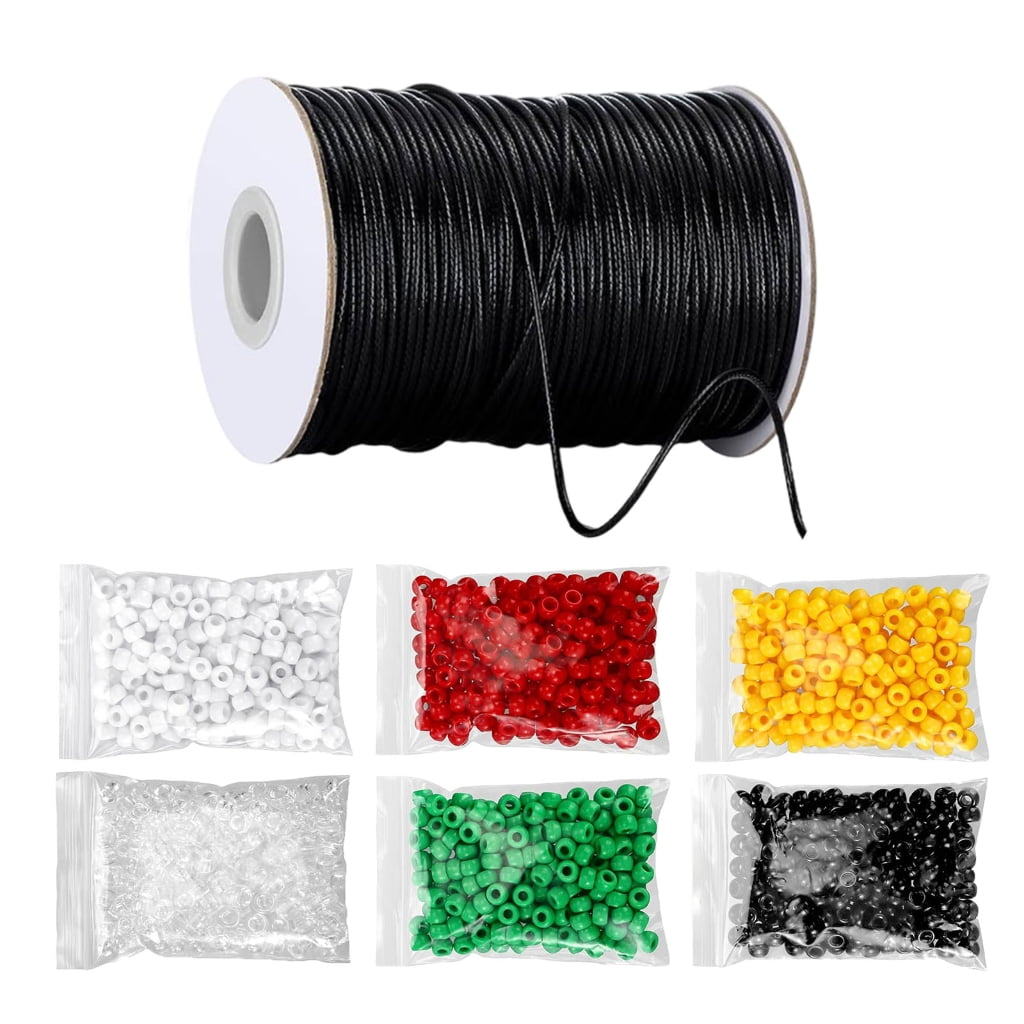 Friendship Bracelet Making Set Including 6 Color Round Beads with 100yards Bracelet String, for Bracelets Jewelry Making