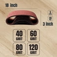 thumbnail image 2 of Cintas de lijado POWERTEC de 3 x 18 cm, 5 unidades de grano 40/60/80/120, 2 of 7