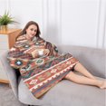 thumbnail image 5 of Oversized Wearable Blanket Hoodie,Boho Red Southwestern Ethnic Pattern Sherpa Blanket Hoodie with Super Pockets,Super Warm Fuzzy Pullover for Women & Men, 5 of 6