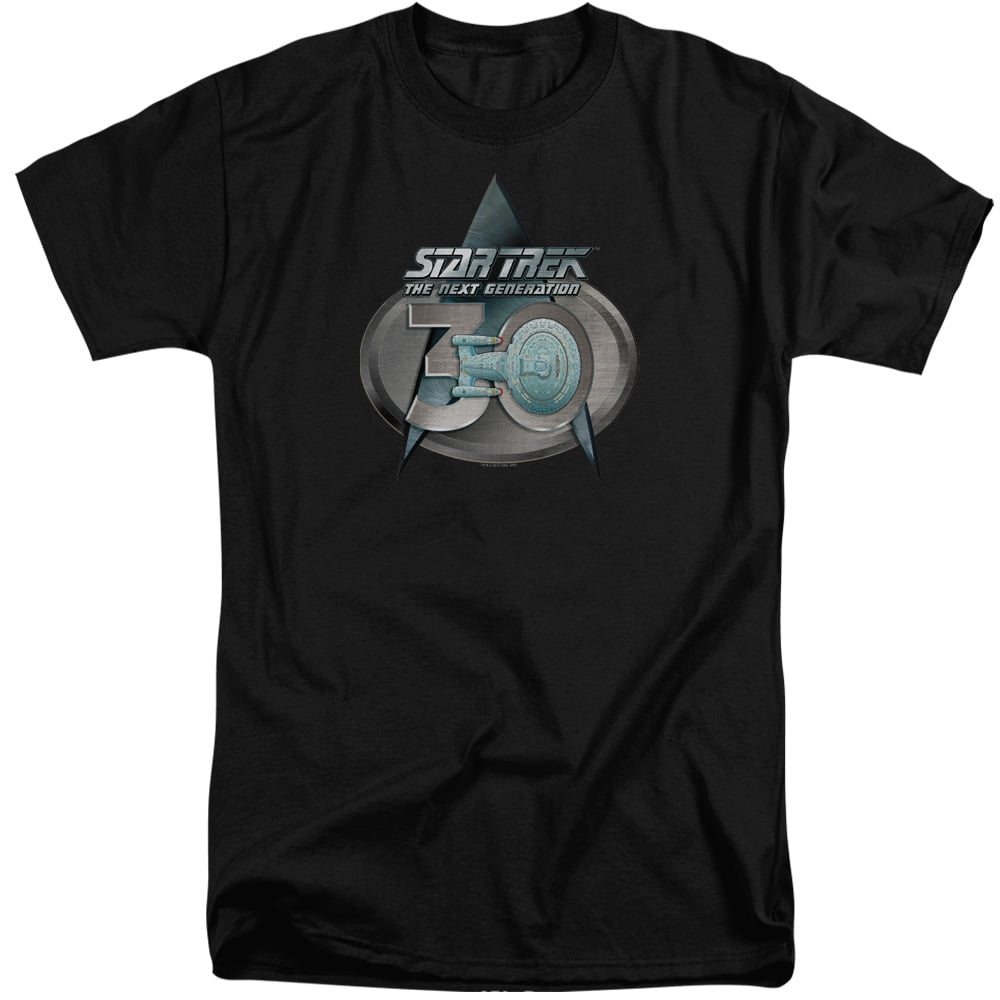Trevco CBS2253-ATT-4 Star Trek & TNG 30 Logo Adult Tall Fit 18-1 Short Sleeve T-Shirt Black - Extra Large