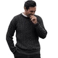 thumbnail image 2 of Aran Woollen Mills Men's Cable Knitted 100% Premium SuperSoft Merino Wool Sweater Fisherman Pullover Honeycomb Stitch Made in Ireland, 2 of 5