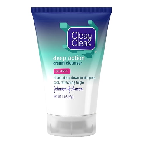 Clean And Clear Deep Action Cream Facial Cleanser, 1 oz, 3 Pack