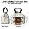 thumbnail image 5 of Pioneer Flower Floral Print Pattern Drawstring Lunch Bag Women - Drawstring Lunch Bag Insulated for Work Office - Stain-Resistant Large Lunchbags for Women with Multi-Pockets, 5 of 6