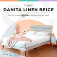 thumbnail image 2 of Cama Individual Roomi con Cabecera Tapizada Color Beige, 2 of 4