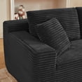 thumbnail image 4 of HOQBN 96.9" Boneless Modular Sectional Sofa with Chaise, L-Shaped Corduroy Cloud Sectional Couch with Deep Seat and Side Pockets, Upholstered 3 Seater Sofa Living Room, No Assembly, Black, 4 of 10
