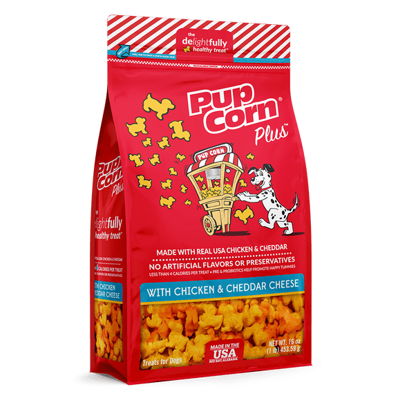 Pup Corn Healthy Dog Treats Chicken and Cheese, 16.0 OZ
