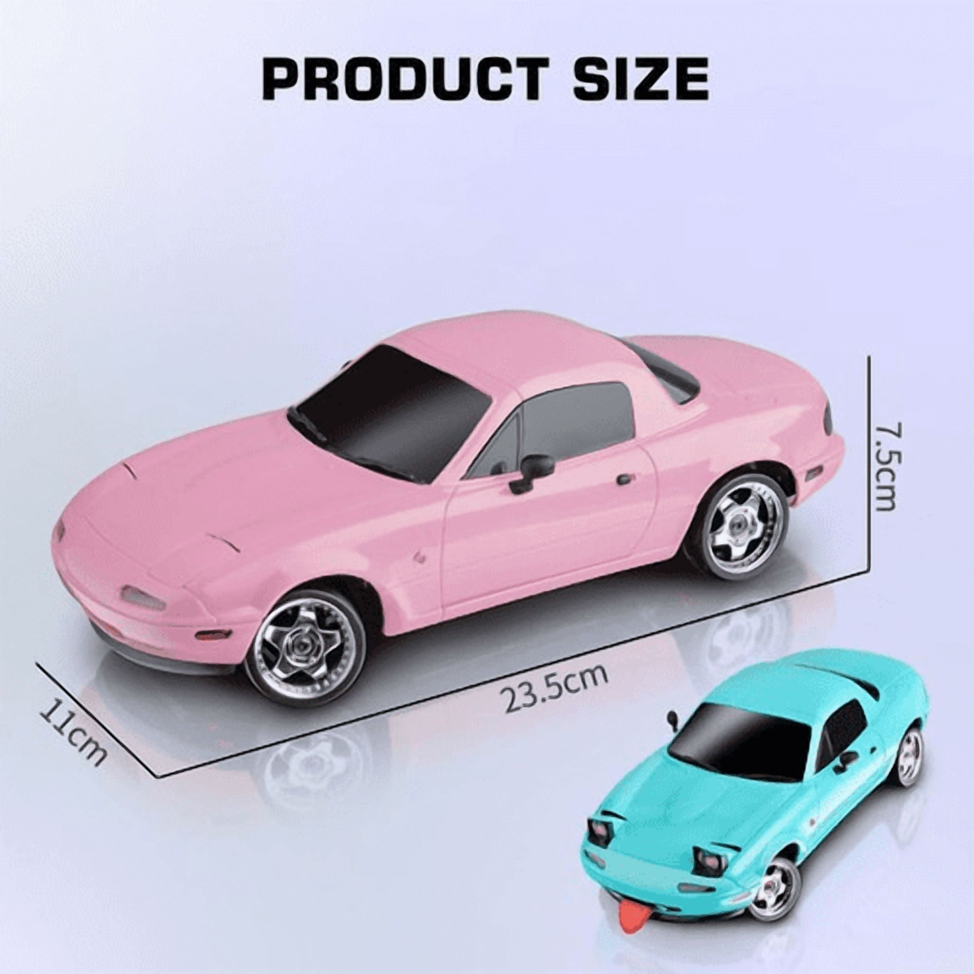 1/18 Scale RC Drift Car, 2.4GHz Proportional Control High-Speed RC Car with Gyro Stabilization & Blinking Headlights, Hobby Drift Racing Toy for Adults