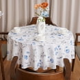 thumbnail image 6 of Blue Oval Tablecloth 60X84 Inch Green Floral Table Cloth Waterproof Spill-Proof & Oil-Proof Table Cover for Indoor Outdoor Party Decor, 6 of 6