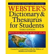 Webster's Dictionary & Thesaurus for Students with Full-Color World Atlas, Third Edition (Paperback)