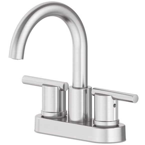 Grifo para lavabo de baño Centerset OakBrook Alexis, níquel cepillado