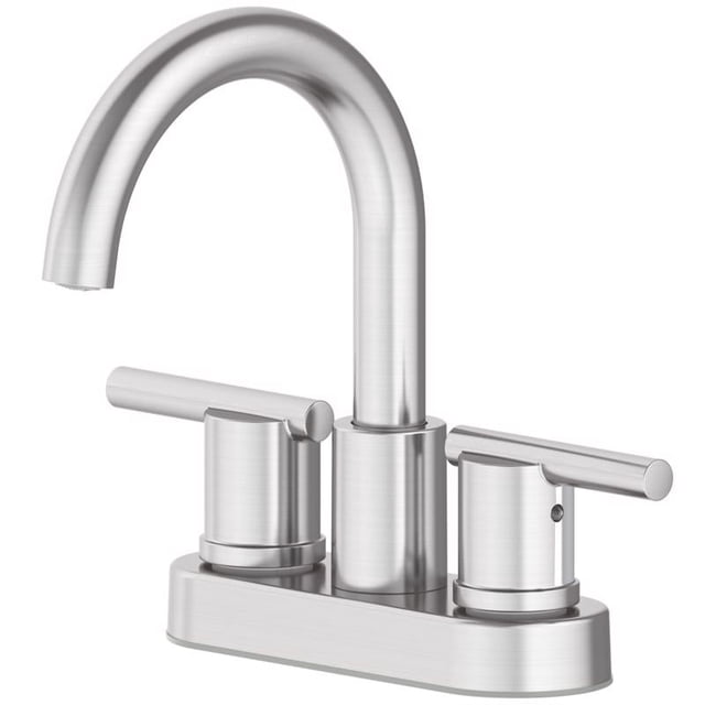 Grifo para lavabo de baño Centerset OakBrook Alexis, níquel cepillado