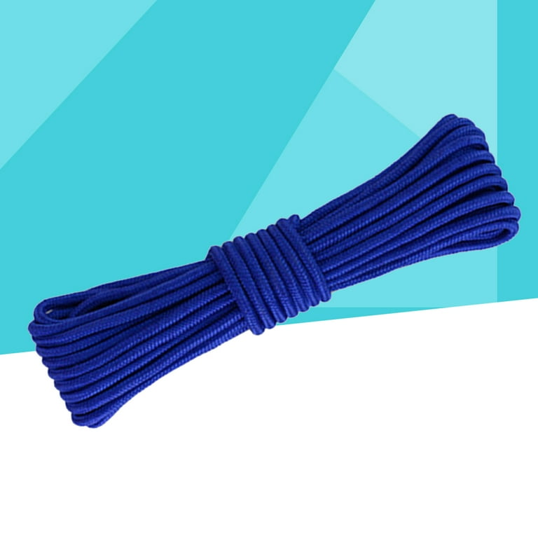 30M Solid Braided Nylon Rope Rot and Weather Resistant Rope for Camping  Indoor and Outdoor Sports 6mm(Blue)