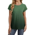 thumbnail image 3 of Olyvenn Womens Tops Summer Basic T Shirts Business Casual Loose Fit Cap Sleeve Tee Cute Clothes Trendy Fashion Outfits Green M, 3 of 6