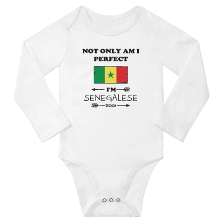 

Not Only am i Perfect I m Senegalese Too! Baby Long Sleeve Bodysuits Unisex Gifts (White 24 Months)