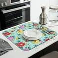 thumbnail image 3 of Microfibre Drying Mat for Kitchen Pioneer Dish Drying Drainer Mat Absorbent Colorful Floral Drying Mat Washing Up for Glass, Plate & Cup 16inch X 18inch, 3 of 7