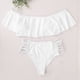 thumbnail image 3 of Gibobby Trajes de Natación para Mujer Las mujeres traje de swimmon se rompieron del hombro Sexy Sólido Color sólido Ropa de Swimswear Beachwear Bikini Ju(Blanco,XL), 3 of 5