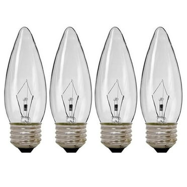 4 Clear 40 Watt Candelabra E26 Night Light Bulb 120V Soft Lamp Chandelier Sconce