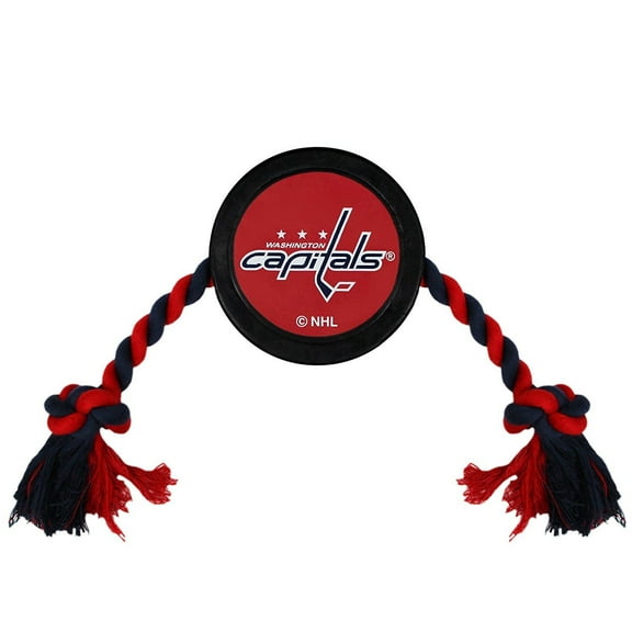 Pets First NHL Washington Capitals Hockey Puck Toy - Heavy-Duty Durable Rubber Dog Toy