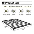 thumbnail image 3 of Bedofmine Full Size Bed Frame 4 Inch Low Metal Platform, No Box Spring, Rounded Legs, Black, 3 of 9