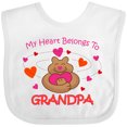 thumbnail image 3 of Inktastic Heart Belongs to Grandpa Girls Baby Bib, 3 of 4