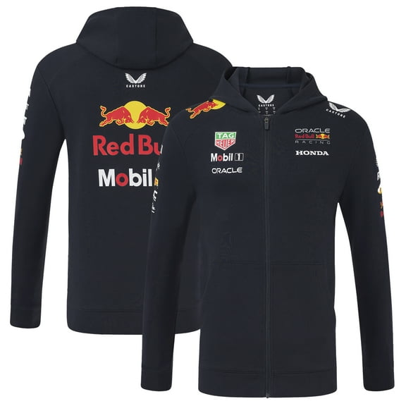 Unisex Red Bull Racing Navy Red Bull Racing Replica Full-Zip Hoodie