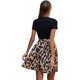 thumbnail image 2 of Mini vestido de mujer con estampado gráfico de manga corta y cinturón, vestidos patinadores acampanados XL oso de fresa Electrónica, 2 of 5