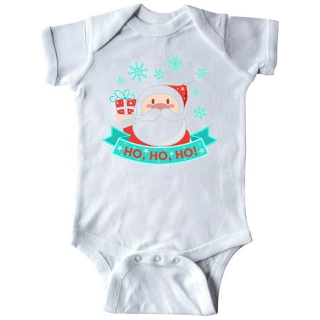

Inktastic Santa Claus with Snowflakes Ho Ho Ho Gift Baby Boy or Baby Girl Bodysuit