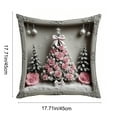thumbnail image 3 of HCBY Christmas Pillow Covers, Soft Cozy Snowman Santa Pillowcases, Romantic Holiday Decor(Pink A,17.7"x17.7"), 3 of 6