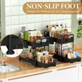 thumbnail image 4 of Under Sink Organizer and Storage, 2-Tier Under the Sink Storage Bathroom Cabinet Shelf Organizer Sliding Kitchen Cabinet Organizer with Hooks(Black,1 Pack), 4 of 10