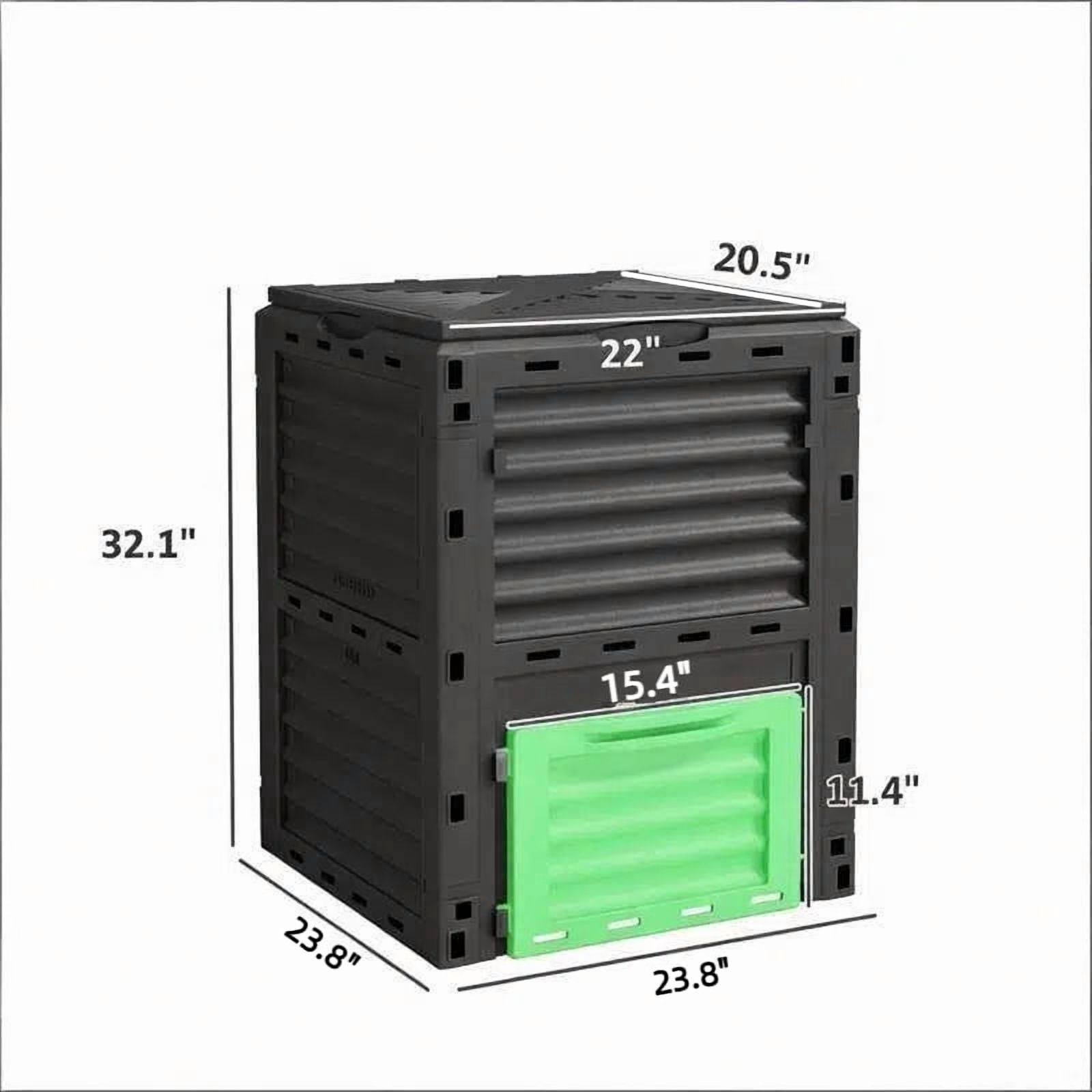 80 Gallon Outdoor Compost Bin, PP Garden Composter with Ventilation System & Snap-On Lid, Tool-Free Assembly Waste Turn Fertile Soil Box