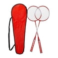 thumbnail image 2 of Colaxi Badminton Rackets Badminton Equipment 1 Pair Badminton Racquets Set Shuttlecock Racket for Couples Family Exercise Lawn Beach Red, 2 of 8