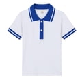 thumbnail image 4 of Evdexr Polo Shirts for Kids Lapel Short Sleeve Uniform Back To School Fall Dressy Athletic Lightweight Tops Buttons Breathable Striped Golf Tshirts 10Y-11Y, 4 of 4