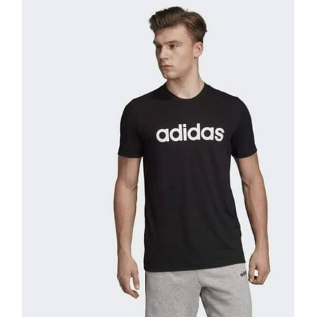 Adidas Men's Black Essentials Linear Tee, Small