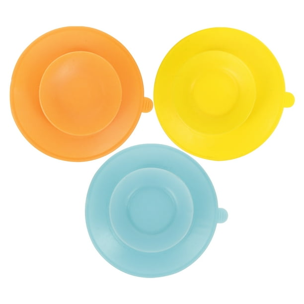 Juego de 3 ventosas de silicona para cuencos y vajilla. Ventosas de doble cara para platos.