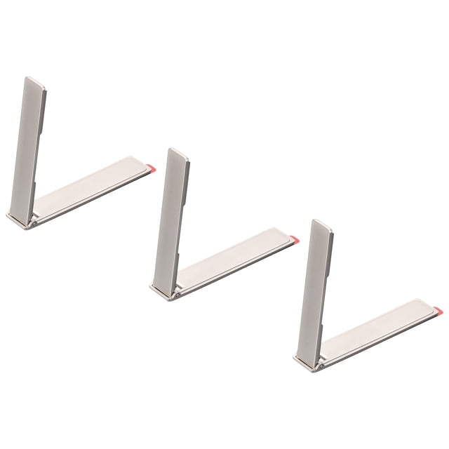 Unique Bargains Cell Phone Kickstand, 3Pack Portable Desk Stand Magnetic Folding, Silver Tone