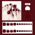 thumbnail image 2 of Fofosbeauty 24pcs Press on False Toe Nails Tips,Square Toe Fake Nails,Burgundy Silver Pearl, 2 of 9