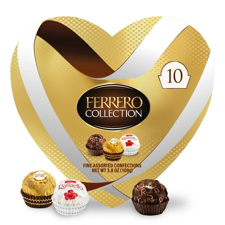 Ferrero Collection Fine Assorted Confections Heart Box, Premium Chocolate Gift for Valentine’s Day, 3.8oz