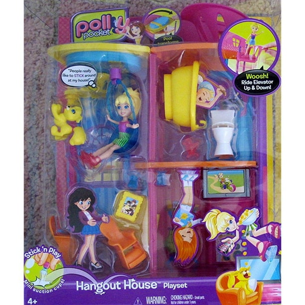 Polly Pocket Hangout House Playset W Elevator Pool Transforms To Bed Lots More 11 Walmart Com