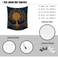 thumbnail image 4 of Tree of Life Vintage Tapestry, Boho Celestial Nature Wall Hanging Decor, Gold and Navy Artwork for Living Room or Dorm, White 30x40 Inch, 4 of 6