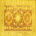 thumbnail image 1 of Ahgly Company Machine Washable Indoor Square Persian Yellow Traditional Area Rugs, 5' Square, 1 of 4