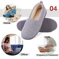HomeTop Women's Comfort Cotton Knit Memory Foam House Shoes Light Weight Terry Cloth Loafer