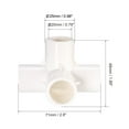 thumbnail image 2 of Accesorios de PVC en forma de codo de 4 vías Unique Bargains, grado de mobiliario, accesorios de esquina en forma de T de 1/2 pulgada, color blanco, 6 piezas, 2 of 3