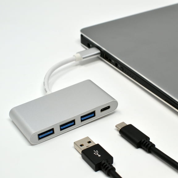 LOGICO 4 in 1 USB C Hub 3x Type USB 3.0 Ports and 1x Type C Portable