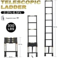 thumbnail image 2 of Extension Ladder, 20.3FT RIKADE Aluminum Telescoping Ladder with Non-Slip Feet, Portable Telescopic Ladder for Household and Outdoor 330lb Capacity, 2 of 7