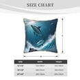 thumbnail image 2 of KLL Ice Blue Ocean Cute Dolphin A Decorative Throw Pillow Covers Velvet Soft for Couch Sofa Bedroom Living Room Outdoor (No pillow core)- 20"x20", 2 of 5