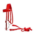 thumbnail image 1 of DYNWAVECA Bride de Cheval avec Tête de Cheval Rembourrée Accessoires de Conduite Confortables Ajustables avec Coussin Doux Licou Corde de Cheval Rouge S, 1 of 10