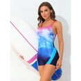 thumbnail image 4 of Alove Womens Sports Gradient Swimwear One Piece Swimsuit Color Block Sports Swimsuits Flat Leg, 4 of 7