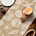 thumbnail image 3 of Beige Starfish Coastal Table Runner 70 Inches, Shell Coral Summer Beach Nautical Ocean Bed Runner Dresser Scarves Tabletop for Indoor Outdoor Parties/Ceremony/Banquet, 13" x 70", 3 of 9