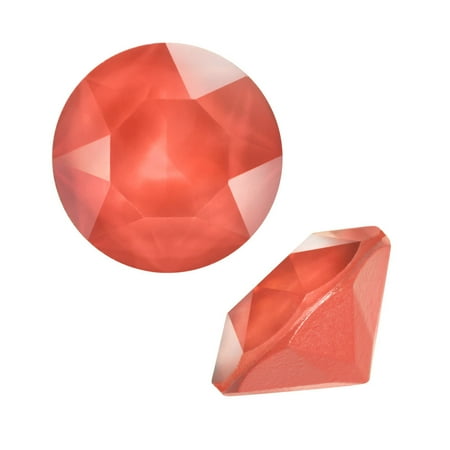 Swarovski Coral - Swarovski Crystal, #1088 Xirius Round Stone Chatons ss39, 6 Pieces, Crystal Light Coral