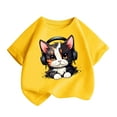 thumbnail image 2 of Piuwrlz T-Shirts Tops for Kids Girls Short Sweatshirt Sleeve Yellow Size 130, 2 of 8